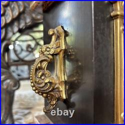 Antique Seth Thomas Adamantine Faux Marble Lion Head Woman Mantle Clock