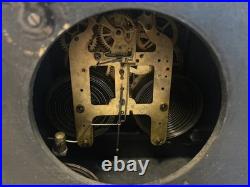 Antique Seth Thomas Adamantine Faux Marble Lion Head Woman Mantle Clock WithKey