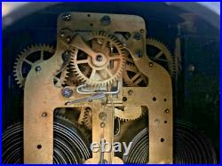 Antique Seth Thomas Adamantine Faux Marble Lion Head Woman Mantle Clock WithKey