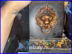 Antique Seth Thomas Adamantine Faux Marble Lion Head Woman Mantle Clock Works