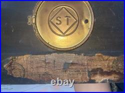 Antique Seth Thomas Adamantine Faux Marble Lion Head Woman Mantle Clock Works