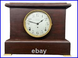 Antique Seth Thomas Adamantine Mahogany 8 Day Mantle Clock For Parts / Repair