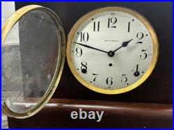 Antique Seth Thomas Adamantine Mahogany 8 Day Mantle Clock For Parts / Repair