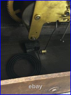 Antique Seth Thomas Adamantine Mahogany 8 Day Mantle Clock For Parts / Repair