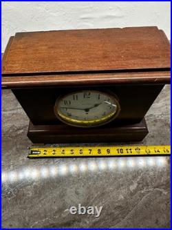 Antique Seth Thomas Adamantine Mahogany 8 Day Mantle Clock For Parts / Repair