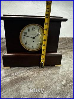 Antique Seth Thomas Adamantine Mahogany 8 Day Mantle Clock For Parts / Repair