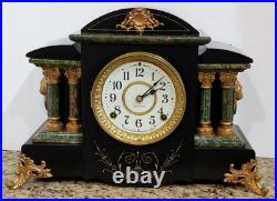 Antique Seth Thomas Adamantine Mantel Clock 8-Day, Time/Strike. Key-wind (ST #A)