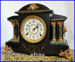 Antique Seth Thomas Adamantine Mantel Clock 8-Day, Time/Strike. Key-wind (ST #A)