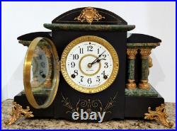 Antique Seth Thomas Adamantine Mantel Clock 8-Day, Time/Strike. Key-wind (ST #A)