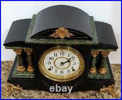 Antique Seth Thomas Adamantine Mantel Clock 8-Day, Time/Strike. Key-wind (ST #A)