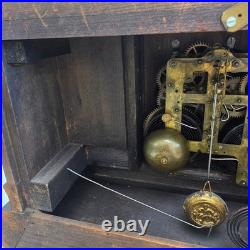 Antique Seth Thomas Adamantine Mantel Clock Lion Handles Key Pendulum Untested