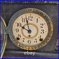Antique Seth Thomas Adamantine Mantel Clock Lion Handles Key Pendulum Untested