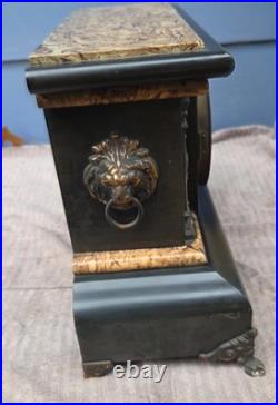Antique Seth Thomas Adamantine Mantel Clock Model 102 Lion Head Working