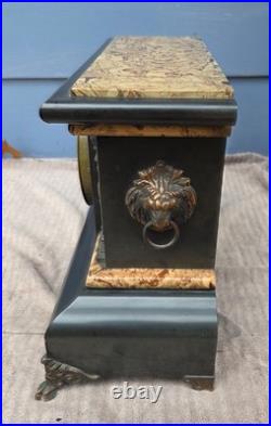 Antique Seth Thomas Adamantine Mantel Clock Model 102 Lion Head Working