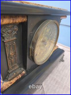 Antique Seth Thomas Adamantine Mantel Clock Model 102 Lion Head Working