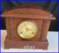 Antique Seth Thomas Adamantine Mantel Shelf 89AD Clock 1916B with key & pendulum