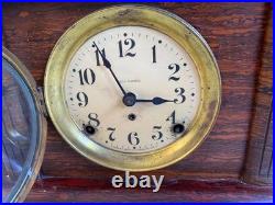 Antique Seth Thomas Adamantine Mantel Shelf 89AD Clock 1916B with key & pendulum
