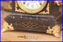 Antique Seth Thomas Adamantine Mantel Shelf Clock Working Faux Marble