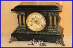 Antique Seth Thomas Adamantine Mantle Clock 1904 Serviced and Running