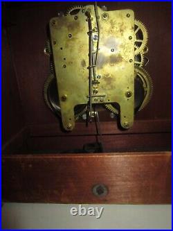 Antique Seth Thomas Adamantine Mantle Clock 89AD, Key Wind, 8 Day Twin Columns
