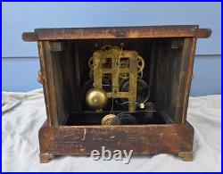 Antique Seth Thomas Adamantine Mantle Clock Burl Walnut 89C Movement Runs