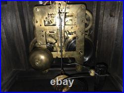 Antique Seth Thomas Adamantine Mantle Clock Burl Walnut 89C Movement Runs