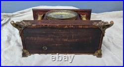 Antique Seth Thomas Adamantine Mantle Clock Burl Walnut 89C Movement Runs