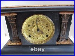 Antique Seth Thomas Adamantine Mantle Clock Faux Marble Lions Head FOR PARTS