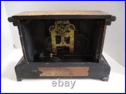 Antique Seth Thomas Adamantine Mantle Clock Faux Marble Lions Head FOR PARTS