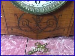 Antique Seth Thomas Adamantine Mantle Clock Maple Light Color Wood Not Working