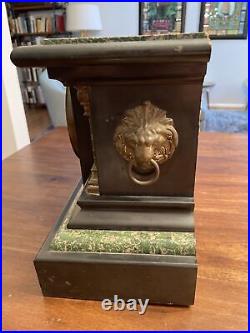 Antique Seth Thomas Adamantine Mantle Clock, Pillars, RARE, #102 with Key
