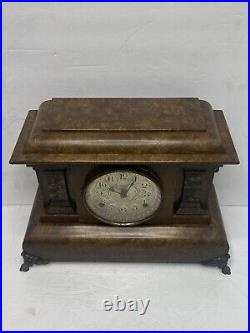 Antique Seth Thomas Adamantine Mantle Clock Rare Brown Marble Finish Excellent