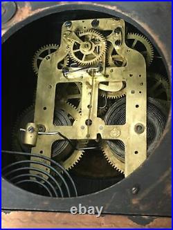 Antique Seth Thomas Adamantine Mantle Clock Rare Form Ribbon Decoration