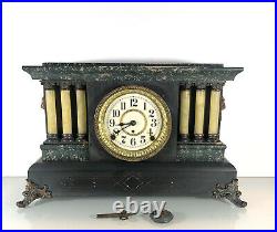 Antique Seth Thomas Adamantine Mantle Clock Tested&Works- Complete