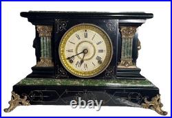 Antique Seth Thomas Adamantine Mantle Clock With Key And Pendulum Fully Serviced