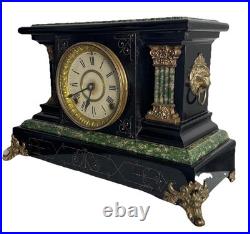 Antique Seth Thomas Adamantine Mantle Clock With Key And Pendulum Fully Serviced