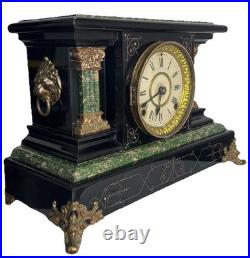 Antique Seth Thomas Adamantine Mantle Clock With Key And Pendulum Fully Serviced
