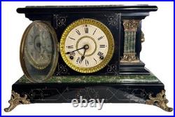 Antique Seth Thomas Adamantine Mantle Clock With Key And Pendulum Fully Serviced