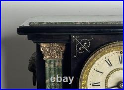 Antique Seth Thomas Adamantine Mantle Clock With Key And Pendulum Fully Serviced