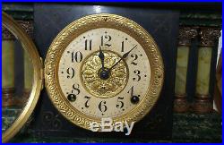 Antique Seth Thomas Adamantine Mantle Clock With Lions Heads Running C. 1908