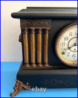 Antique Seth Thomas Adamantine Mantle Clock in Working Condition with Key