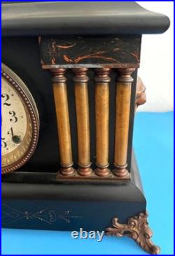 Antique Seth Thomas Adamantine Mantle Clock in Working Condition with Key