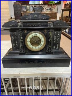 Antique Seth Thomas Adamantine Mantle Clock with Key! Beautiful