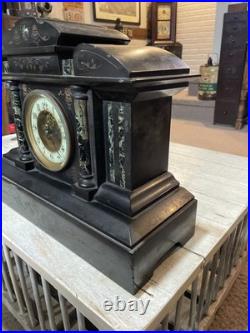 Antique Seth Thomas Adamantine Mantle Clock with Key! Beautiful