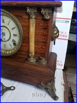 Antique Seth Thomas Adamantine Mantle Clock works (needs adjusting)
