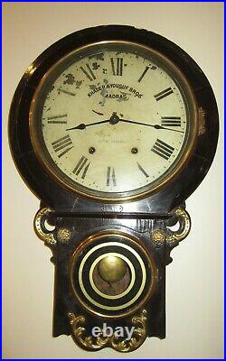 Antique Seth Thomas Advertising Wall Regulator Clock 8-Day, Time/Strike