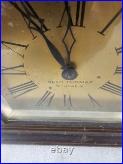 Antique Seth Thomas All Original Clock, Wind-Up Gold Dial 4 Jewel 8 Day 1920's Antique Seth Thomas All Original Clock, Wind-Up Gold Dial 4 Jewel 8 Day 1920's