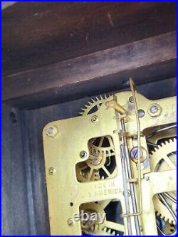 Antique Seth Thomas American Mantle Clock Celluloid Chime Crown Greek Revival