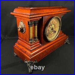 Antique Seth Thomas American Mantle Clock Lion Foot Chime Crown Greek Revival