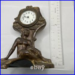 Antique Seth Thomas Art Nouveau Figural Mantel Clock Key Wind Not Working